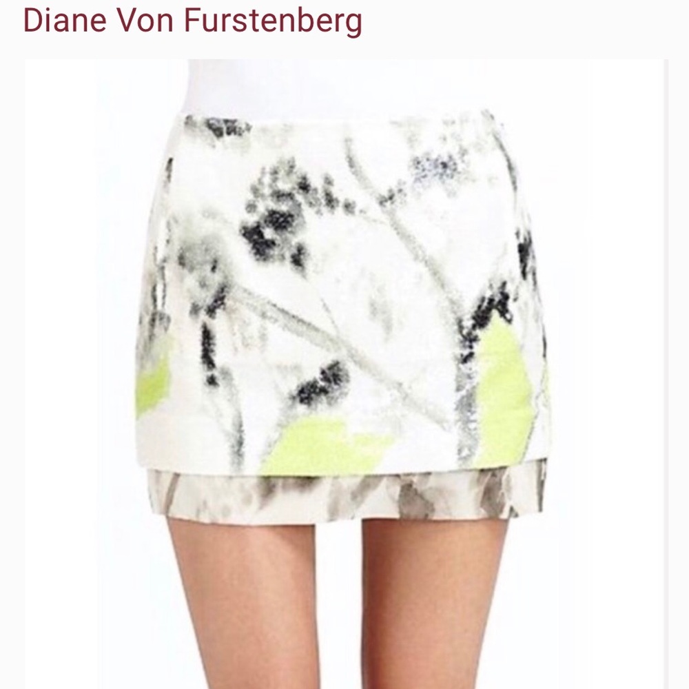 Diane Von Furstenberg sequin silk skirt